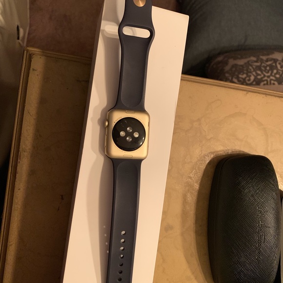 apple watch series 1 gold w/ navy sport band